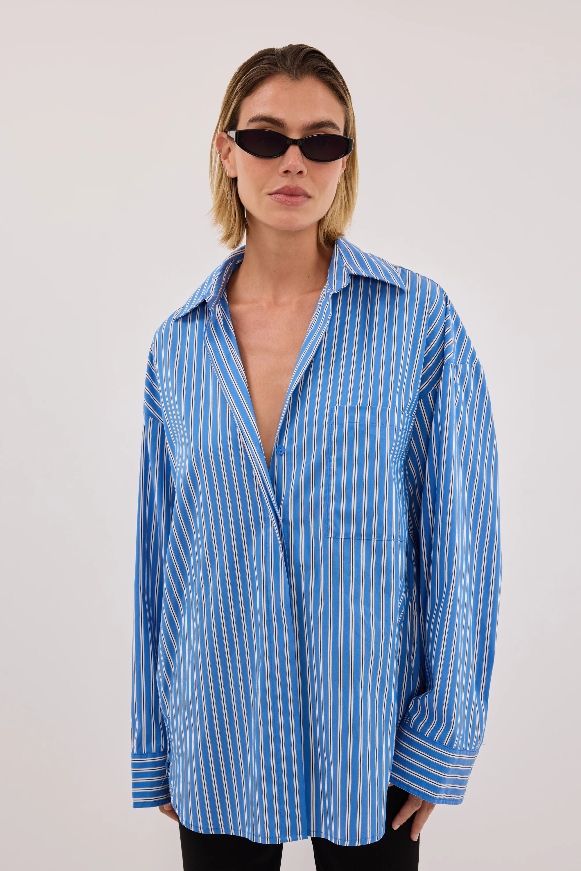 MISHA AZURE STRIPE SHIRT | DISSH