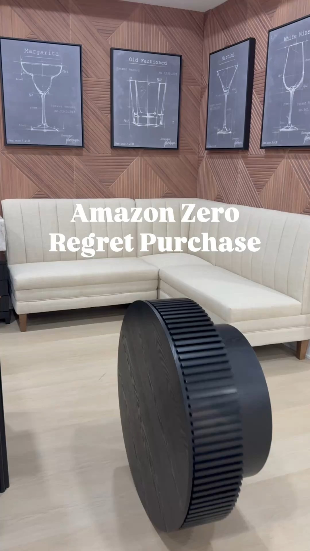 Black round storage coffee table fluted. Corner dining bench. Wall panels.

#LTKSaleAlert #LTKHome