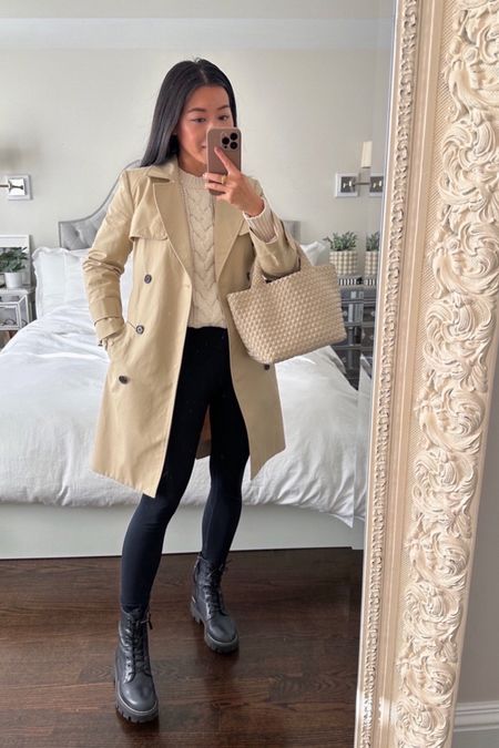 Trench coat + combat boots //water resistant fall rainy day outfit 

• Naghedi mini tote in ecru

• J Crew trench coat (removable hood) size 00 petite. I also linked a similar option at JCF for under $150

• Sezane sweater size xxs - sold out but linked similar options 

• Sam Edelman combat boots size 5

• Zella leggings size xxs - linked similar options

#petite 

#LTKtravel #LTKHoliday #LTKSeasonal