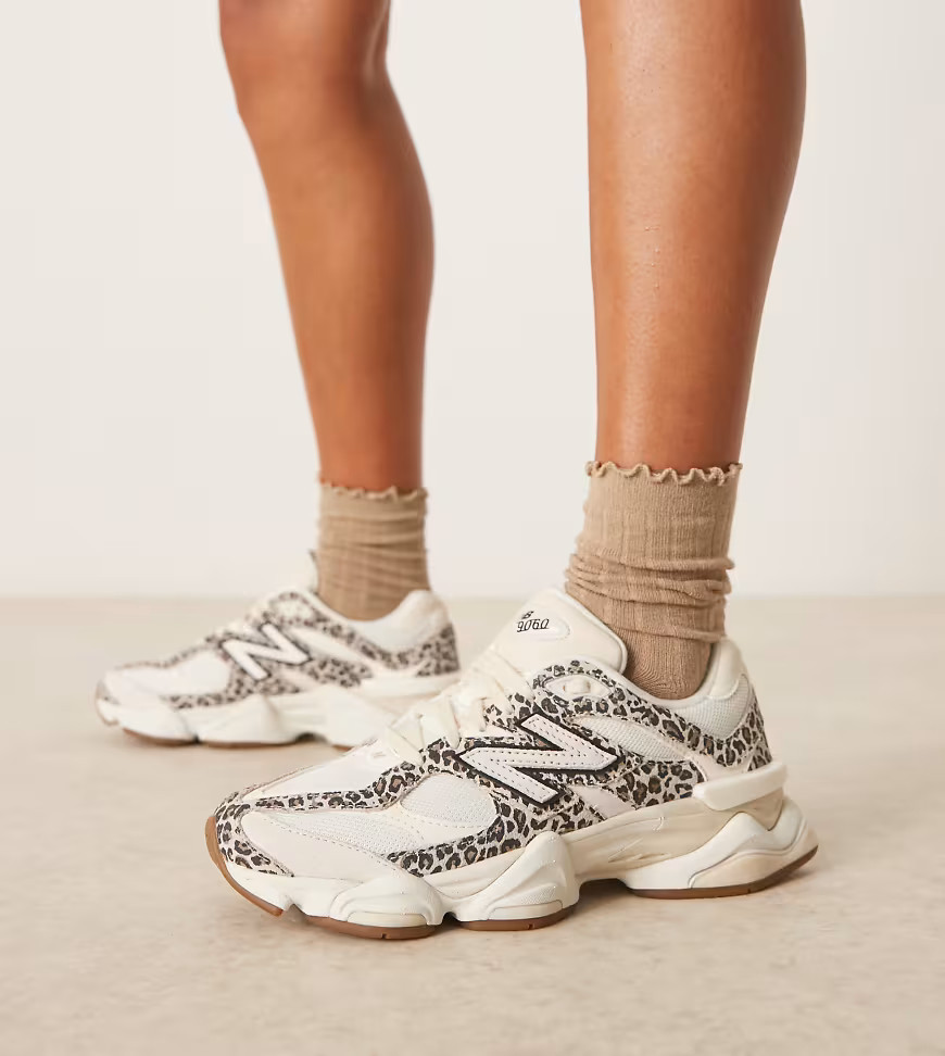New Balance 9060 sneakers in leopard print - Exclusive to ASOS-Neutral | ASOS (Global)