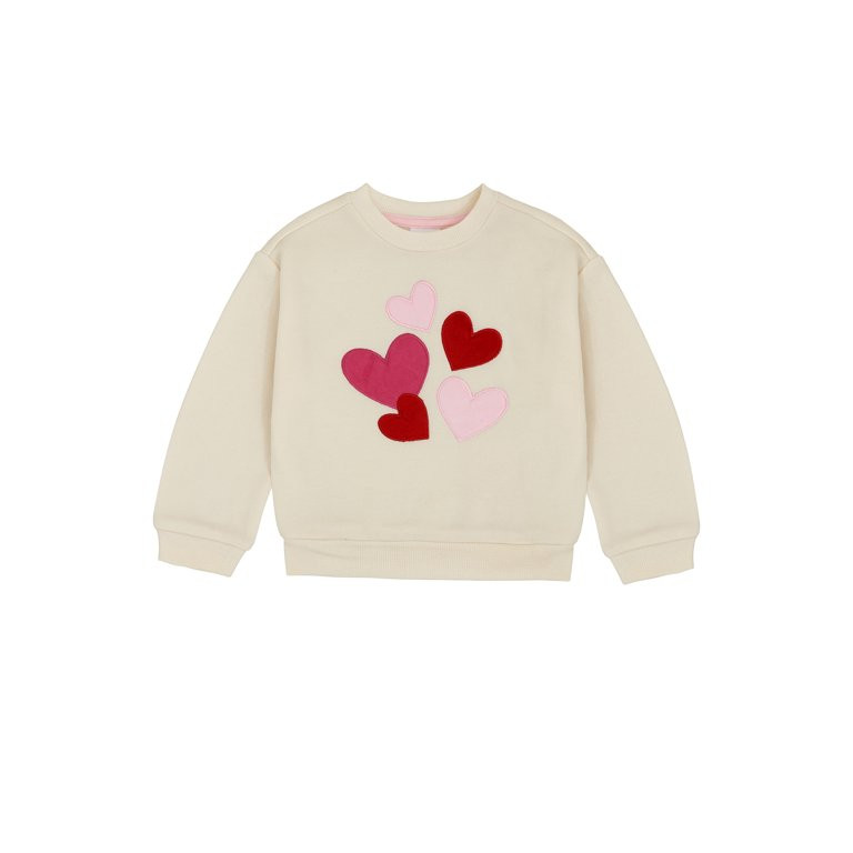 Way to Celebrate Toddler Girls Valentine's Day Crewneck, Sizes 12M-5T | Walmart (US)