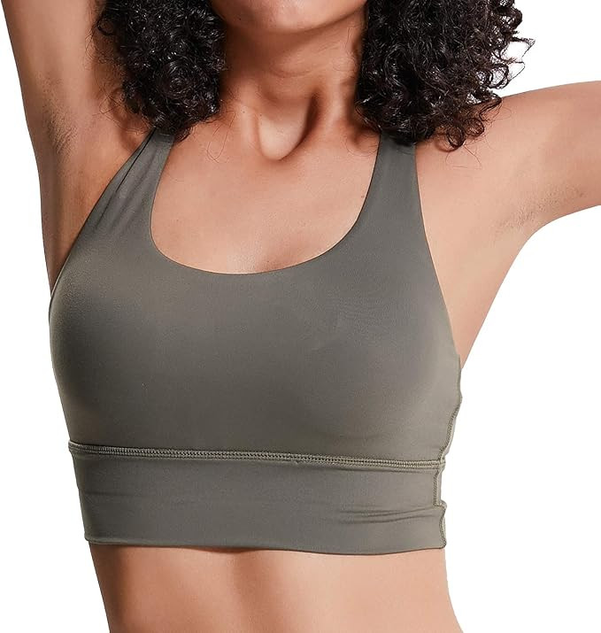 Lavento Women's Strappy Sports Bra Medium Support Workout Training Top | Amazon (US)