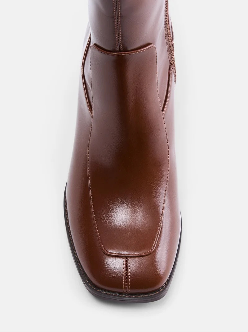 Free Assembly Women's Faux Leather Square Toe Tall Boots | Walmart (US)