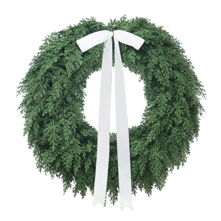 Evergreen Natural Feel Norfolk Artificial Christmas Wreath, Green, 22", by My_Texas_House | Walmart (US)