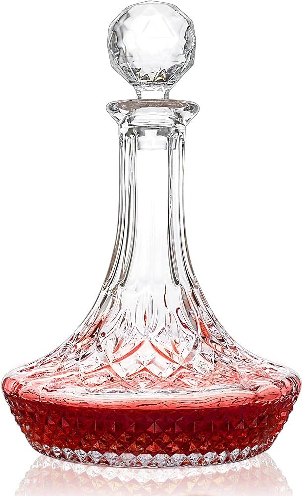 KANARS Wine Decanter Carafe, Hand-Blown Red Wine Decanter Aerator 1250ml/42oz, Crystal Liquor Win... | Amazon (US)