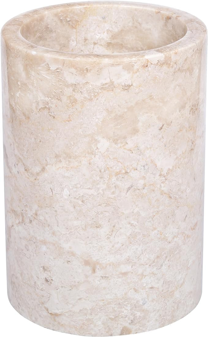 Creative Home Natural Champagne Marble Multi-Functional Tool Crock, 5" Diameter x 7" H, Beige Col... | Amazon (US)