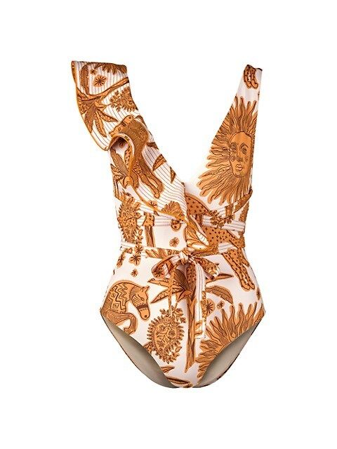High Noon Ruffle Print One-Piece Swimsuit | Saks Fifth Avenue