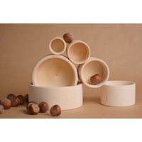 Wood Bowls Set, Nesting Bowls, Stacking Cups, Matching Toys, Montessori Baby Waldorf Toddler Open En | Etsy (US)