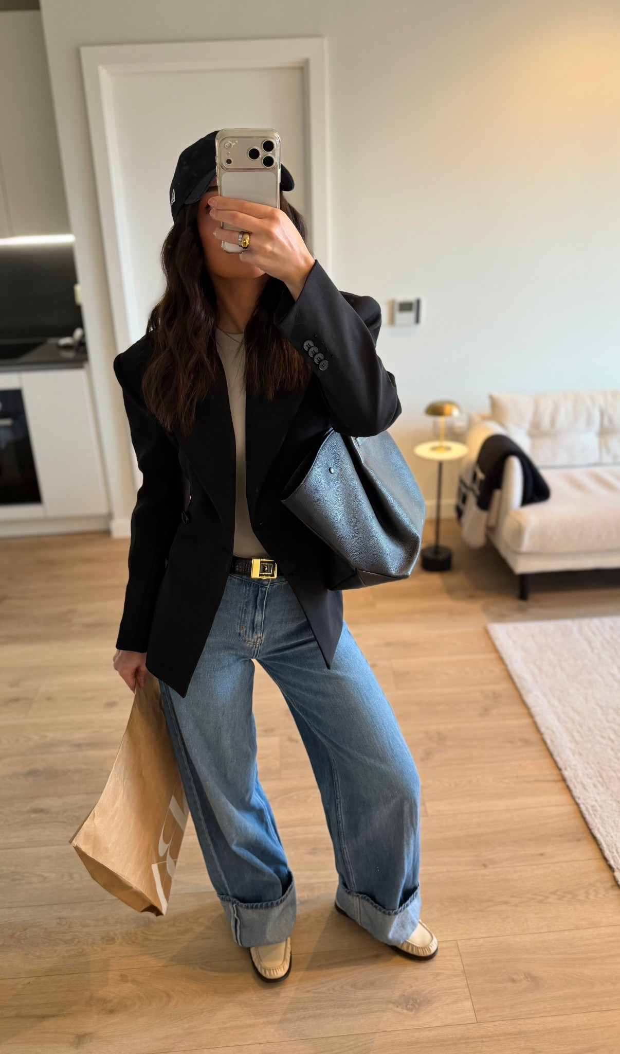 Today’s city fit ☕️ Sizing info👇🏼 
Jeans are size UK8
Blazer is a UK4
Bodysuits is size S
Size down a full size in the loafers 

#LTKjeans #LTKstyletip #LTKbag