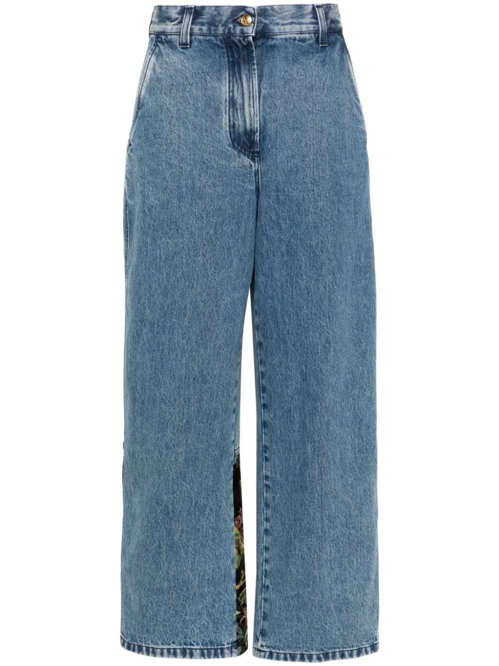 Palm Angels embroidery-panel Baggy Jeans - Farfetch | Farfetch Global