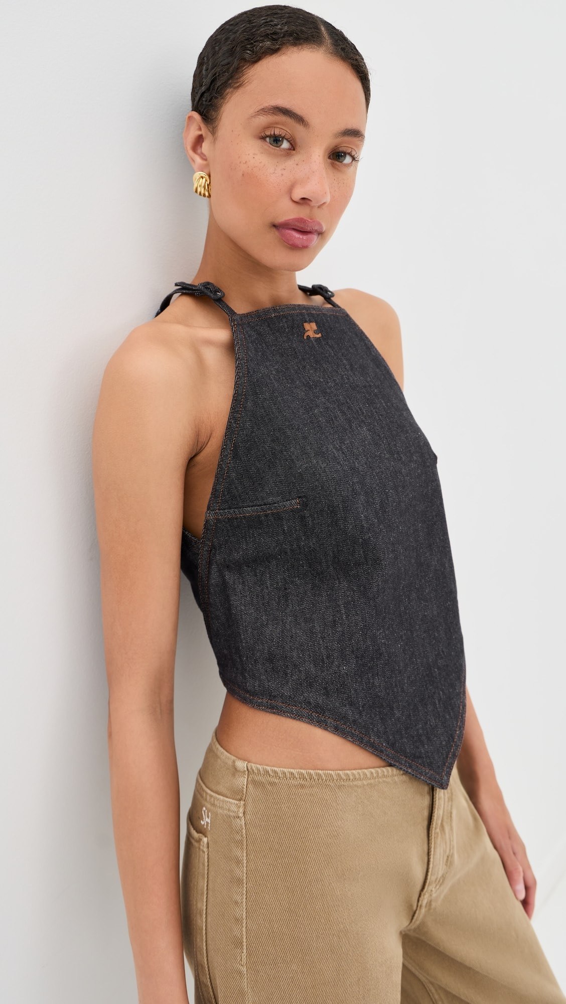 Courrèges Pointy Denim Tank Top | Shopbop | Shopbop