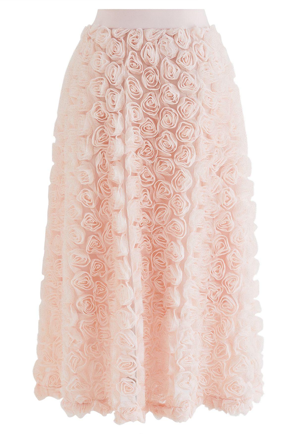 Romantic Moment Rose Mesh Tulle Skirt | Chicwish
