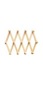 AMAPON Accordion Style Expandable Wall Wooden Coat Rack 13 Hooks (Pegs) Hang Hats Jackets Coffee ... | Amazon (US)