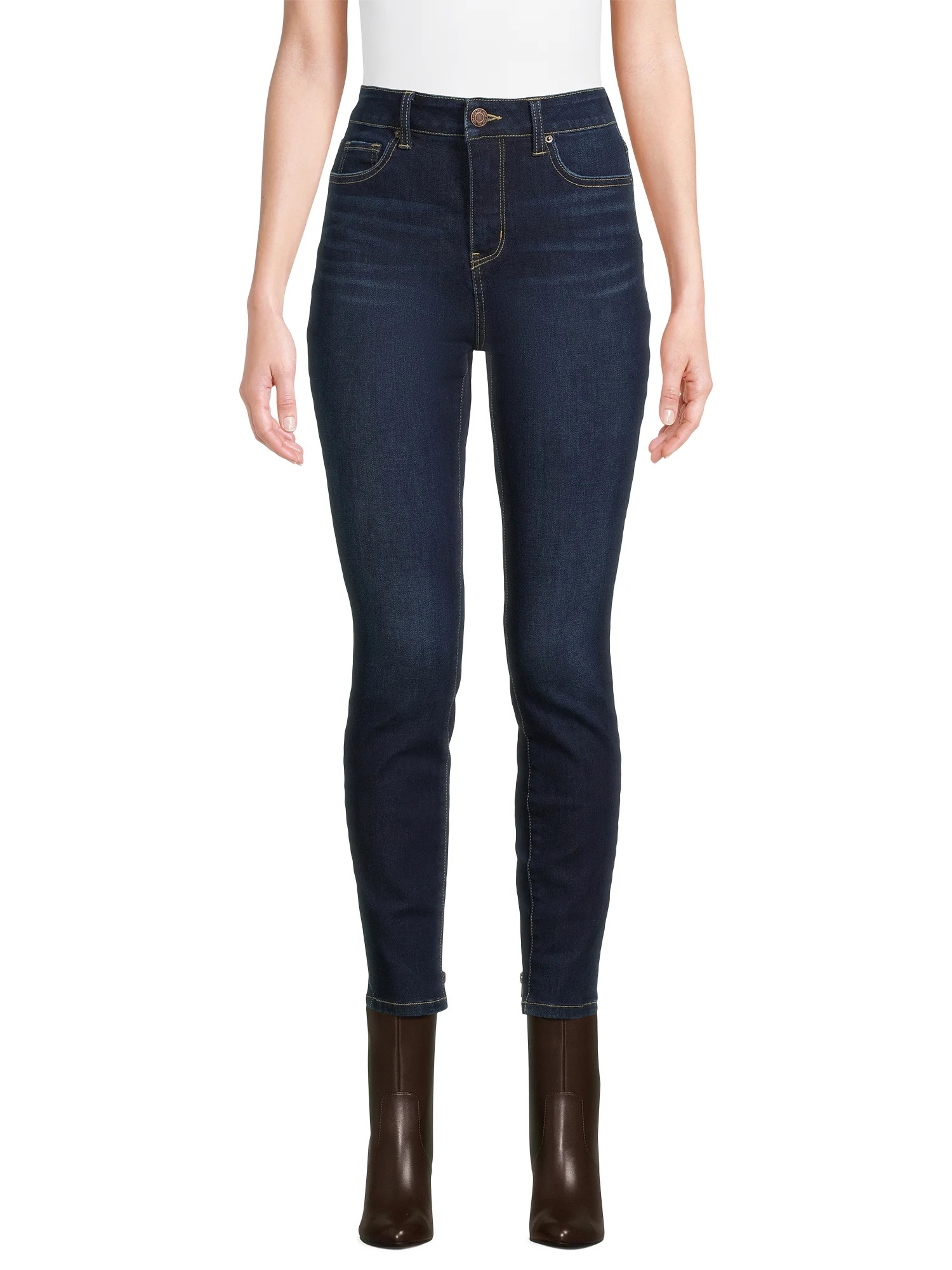 Time and Tru Women's High Rise Skinny Jeans, 27", 29” Inseams, Sizes 2-22 - Walmart.com | Walmart (US)