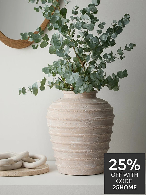 Michelle Keegan Home Ribbed Ceramic Urn Vase | Very (UK)