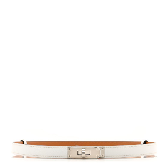 Epsom Kelly Belt White | FASHIONPHILE (US)