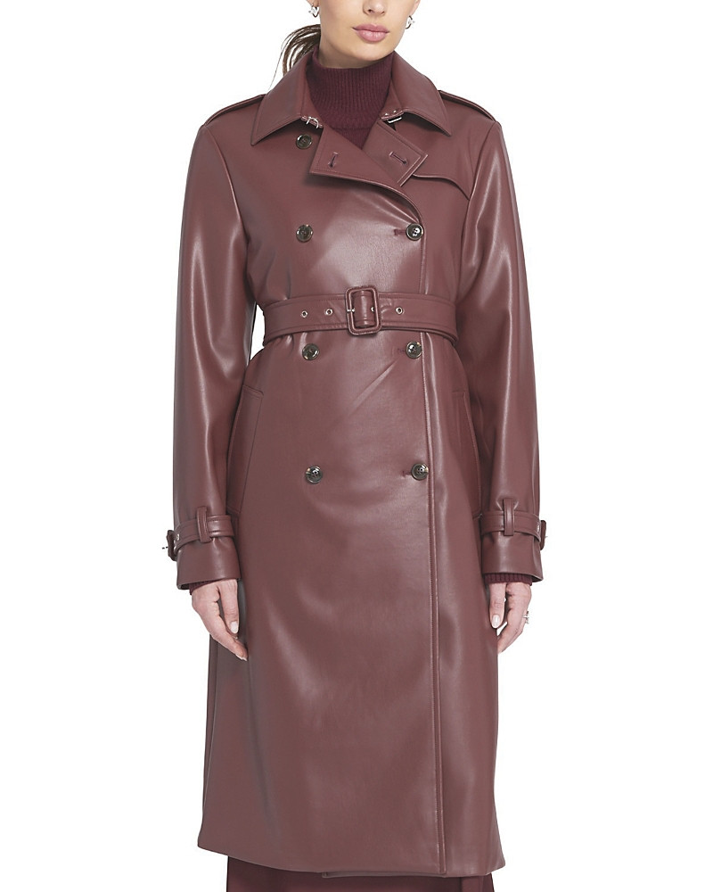 Elle Collection Faux Leather Trench Coat | Bloomingdale's (US)