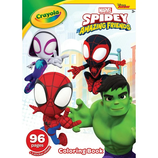 Crayola Spiderman Coloring Book with Stickers, Easter Basket Stuffers for Kids, 96 Pgs, Gifts for... | Walmart (US)
