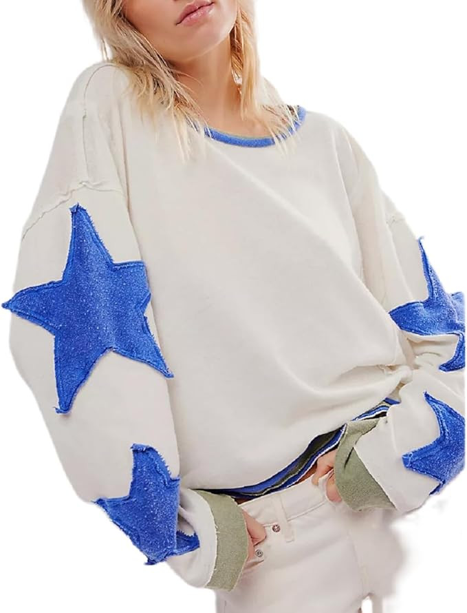 Amiblvowa Oversized Graphic Sweatshirt for Women Y2k Long Sleeve Drop Shoulder Crewneck Shirt Top... | Amazon (US)