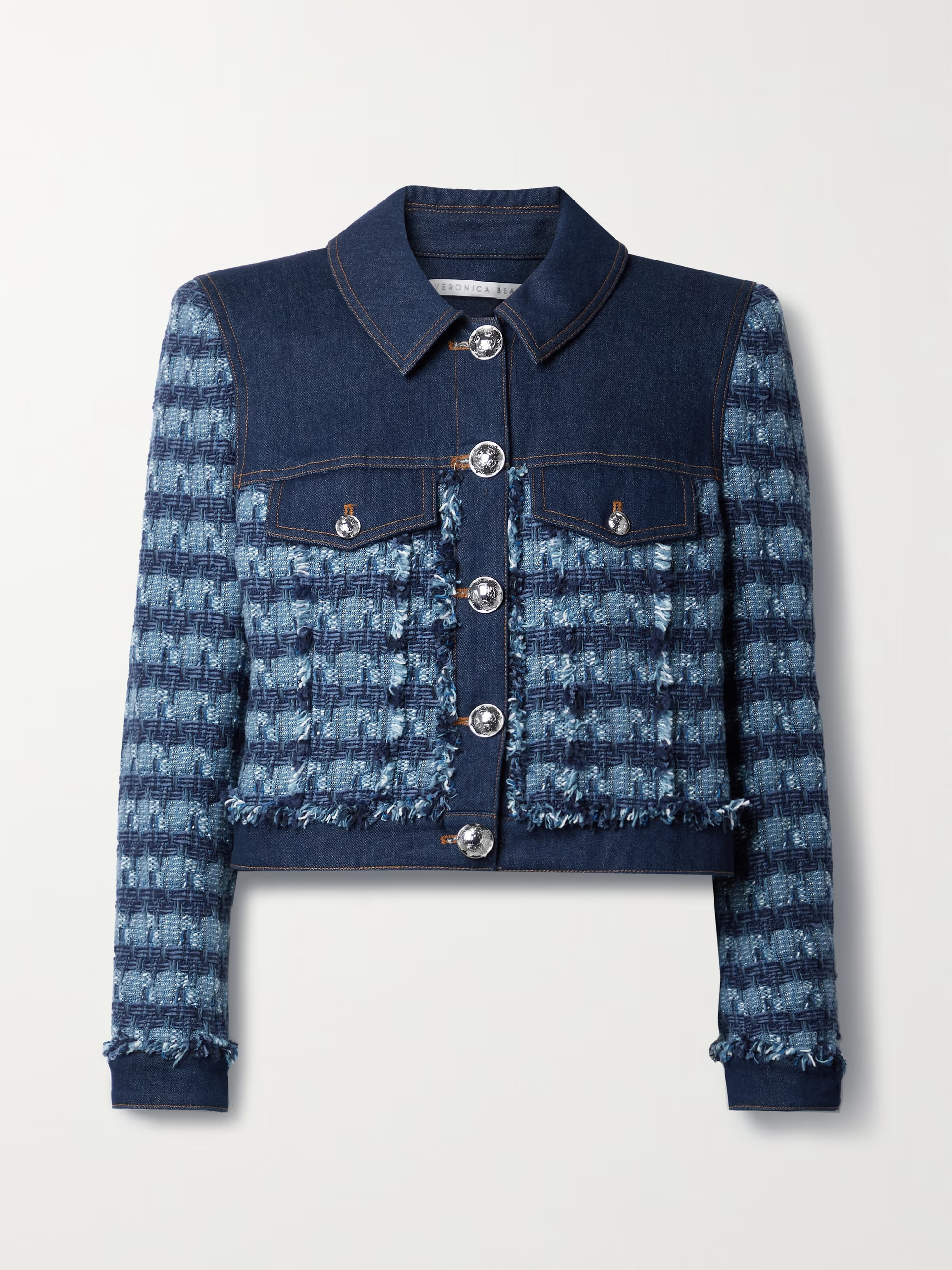 VERONICA BEARD Santo cotton-tweed and denim jacket | NET-A-PORTER | NET-A-PORTER (US)