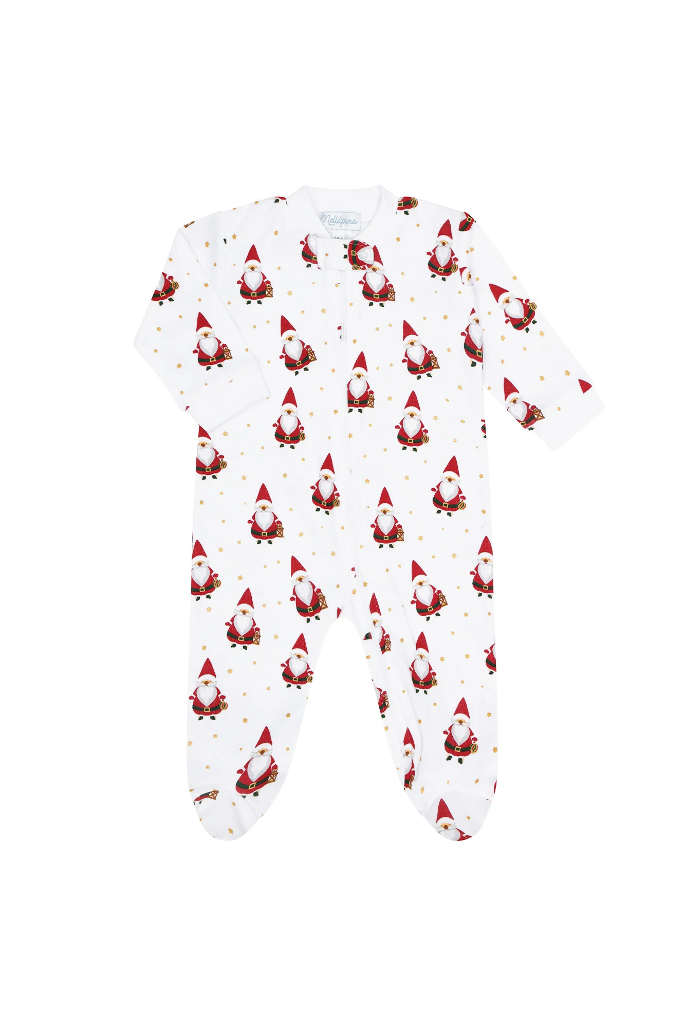 Santa Print Zipper Footie | Nellapima