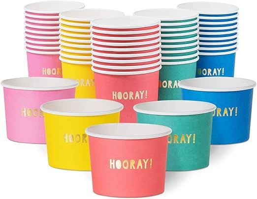 MATICAN Paper Ice Cream Cups, 50-Pack 9-oz Disposable Dessert Bowls for Hot and Cold, 9-ounce, Go... | Amazon (US)
