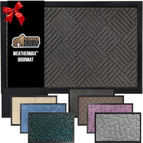 GORILLA GRIP 100% Waterproof All-Season WeatherMax Doormat US Designed Natural Rubber, Stain Fade... | Amazon (US)
