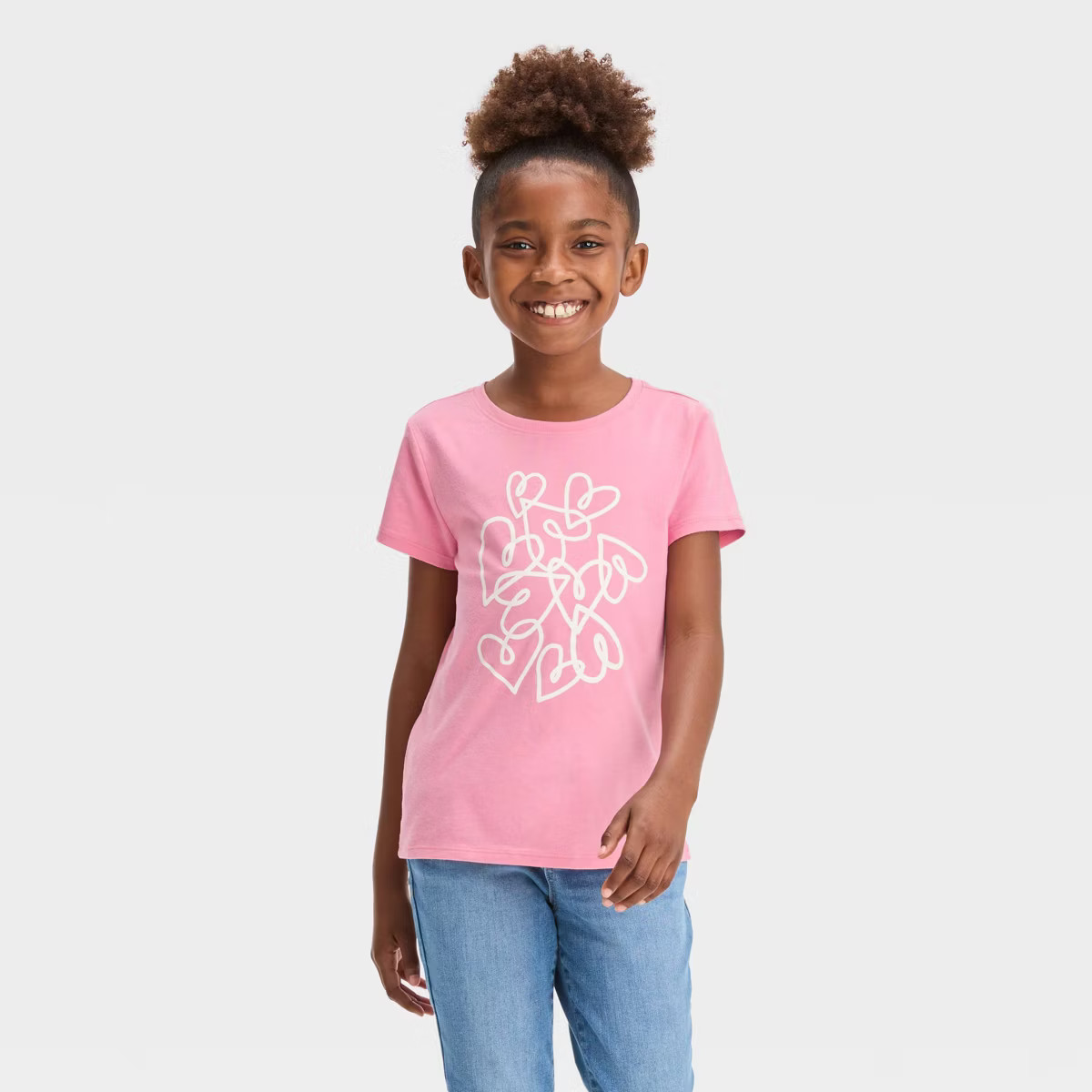 Girls' Short Sleeve Graphic T-Shirt - Cat & Jack™ Dusty Pink | Target
