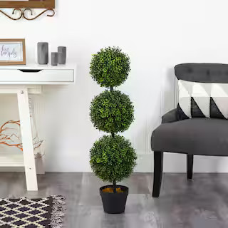 3 ft. Boxwood Triple Ball Topiary Artificial Tree (Indoor/Outdoor) | The Home Depot