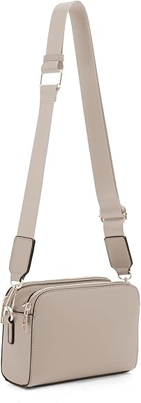 EVVE Crossbody Bags for Women Trendy Triple Zip Small Crossbody Camera Bag Purse with Wide Guitar... | Amazon (US)