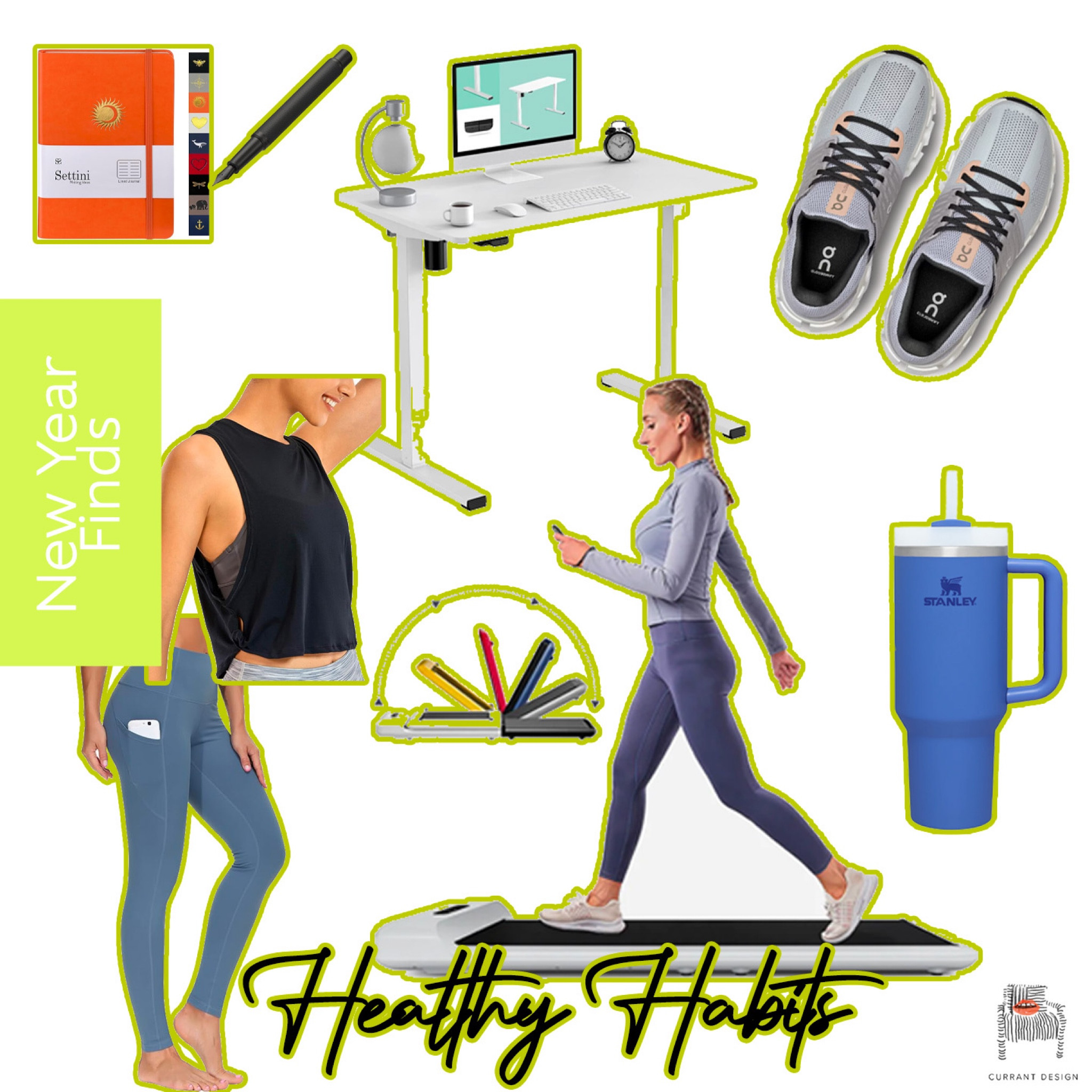 Let’s start the new year off right! Here are the items we’re rounding up to encourage healthy and lasting habits!

We’re starting our year off walking while we work (who doesn’t want to clock steps while answering emails?! Win-win, yes?!), journaling (write it all out, the good, bad, and the ugly…better out than in!), and above all else…staying hydrated!!