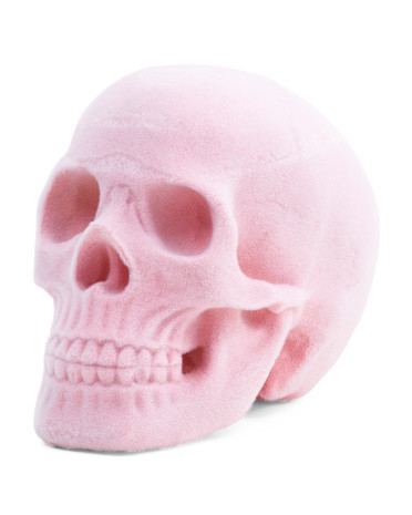 6.5in Flocking Skull Decor | Marshalls