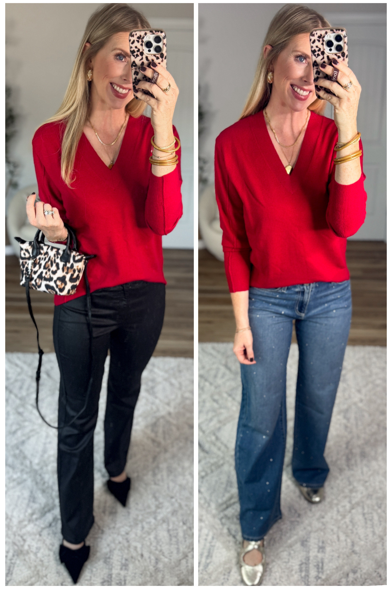 2 ways to style your this Time & Tru v-neck sweater from Walmart! 
Size small 

#LTKFindsUnder50 #LTKStyleTip