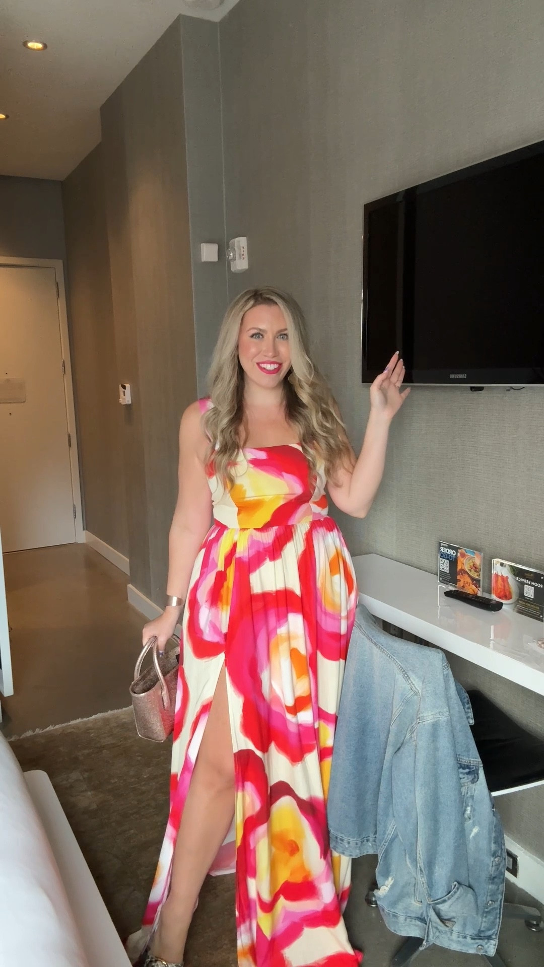 Amanda Uprichard maxi dress with slit, wearing a large, wedding guest dress, summer wedding 

#LTKStyleTip #LTKWedding #LTKMidsize