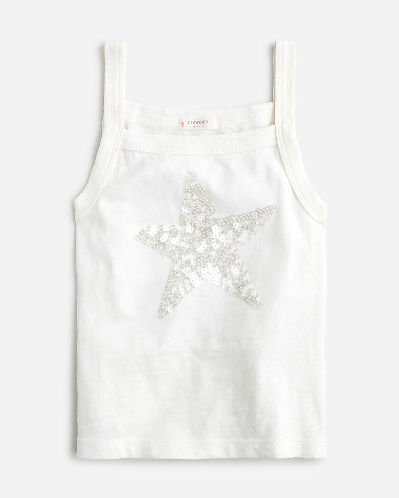 Girls' cropped sequin star tank top | J. Crew US