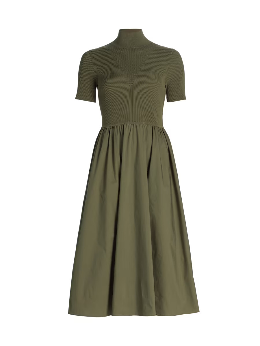 Teresa Rib-Knit Cotton-Blend Midi-Dress | Saks Fifth Avenue
