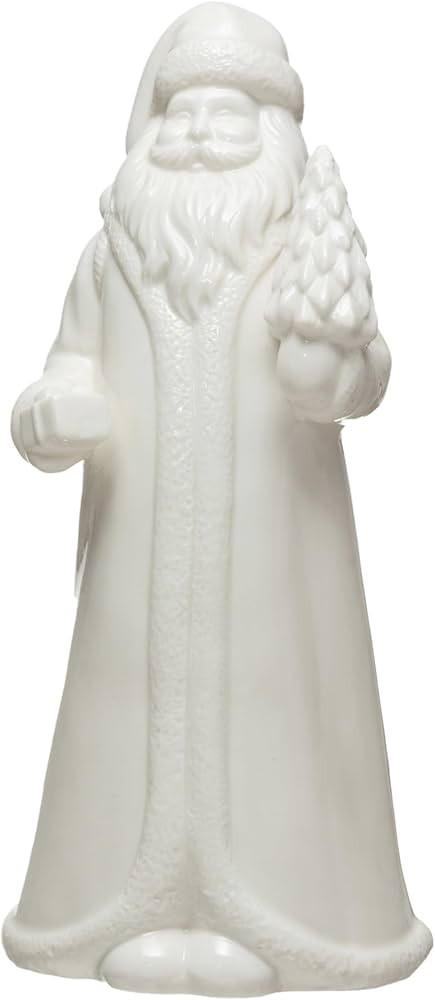 Creative Co-Op 4-1/2"L x 4-1/4"W x 10" H Stoneware Santa, White | Amazon (US)