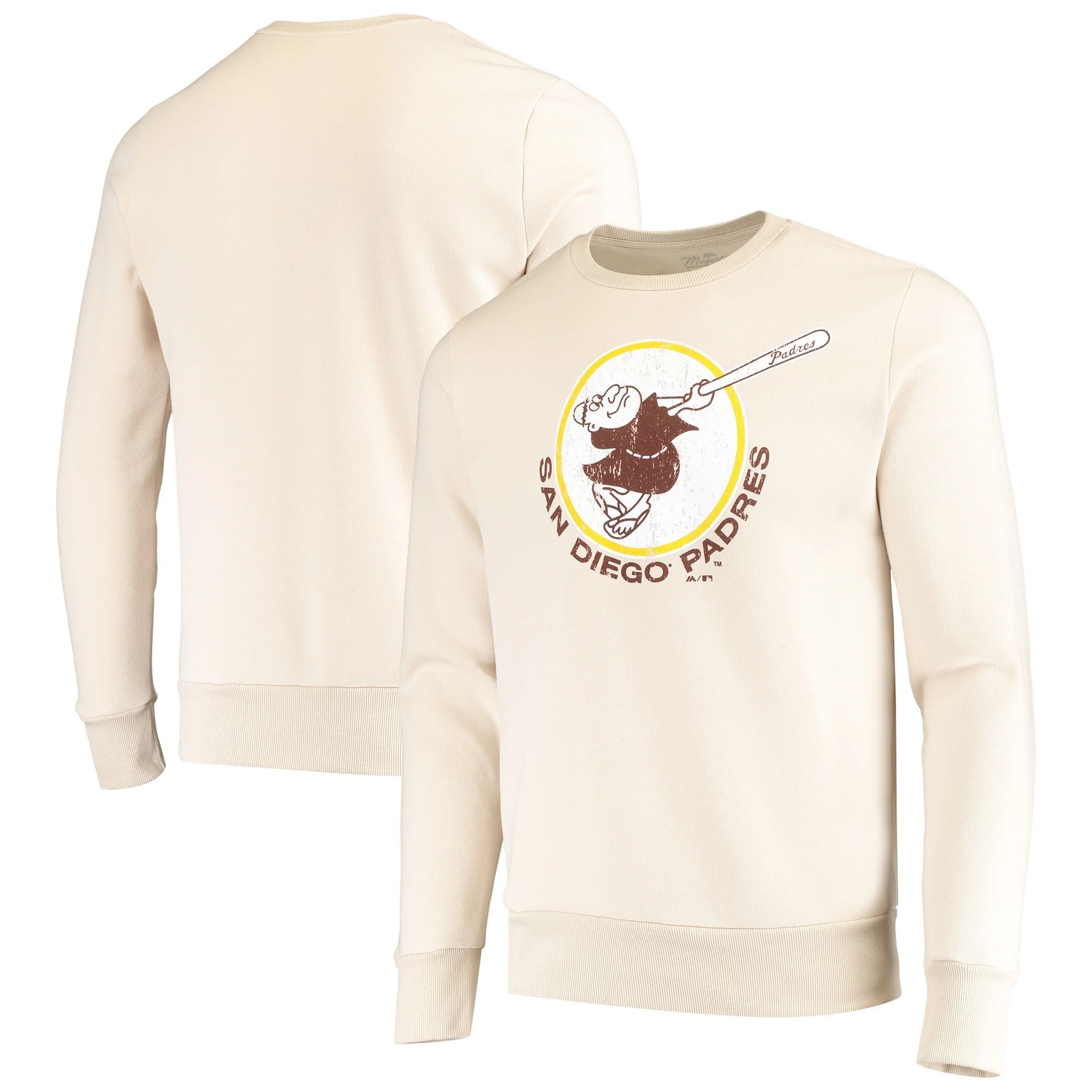 Men's Majestic Threads Oatmeal San Diego Padres Fleece Pullover Sweatshirt | Walmart (US)