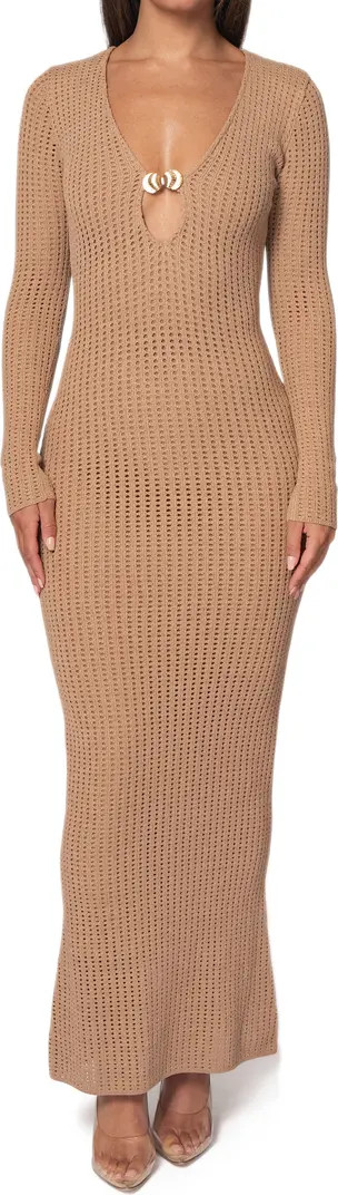 JLUXLABEL Sol Open Stitch Long Sleeve Sweater Dress | Nordstrom | Nordstrom