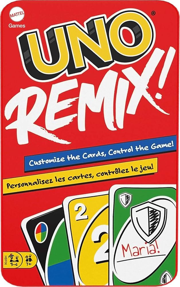 Mattel Games UNO Remix Card Game for Family Night with Customizable Options & Write-On Cards in S... | Amazon (US)