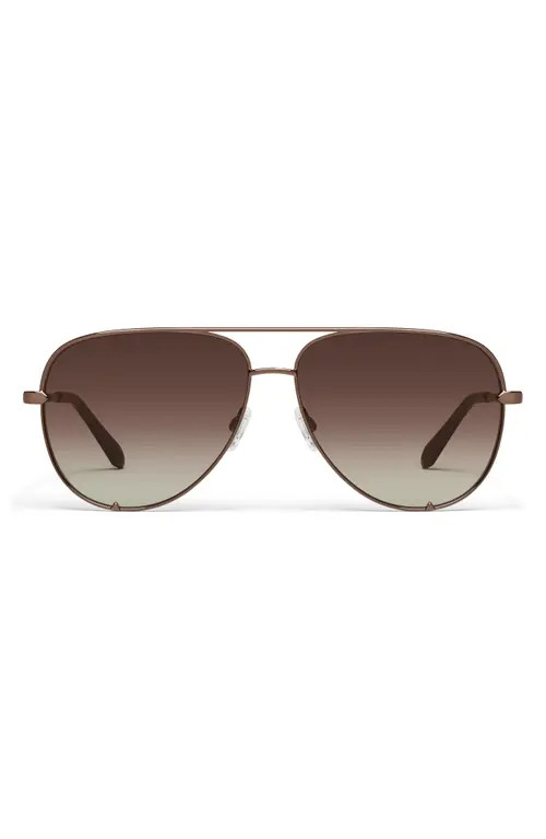QUAY High Key 64mm Oversize Aviator Sunglasses in Chocolate/dark Brown at Nordstrom | Nordstrom