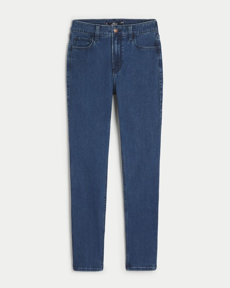 High-Rise Dark Wash Super Skinny Jeans | Hollister (US)