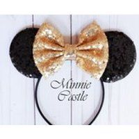 Mickey Mouse Ears, Gold Minnie Ears, Minnie Ears, Mickey mouse headband, Gold and Black Mickey Ears, Disney Ears, mickey Ears, Disney ears | Etsy (US)