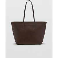 Mango Oversized Tote Bag - Dark Brown | Very (UK)