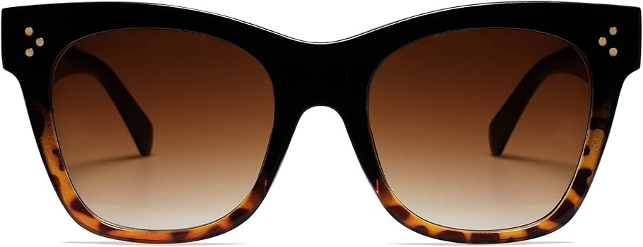 SOJOS Vintage Retro Cateye Oversized Sunglasses For Women,Trendy Thick Horn Shades UV400 Protecti... | Amazon (US)