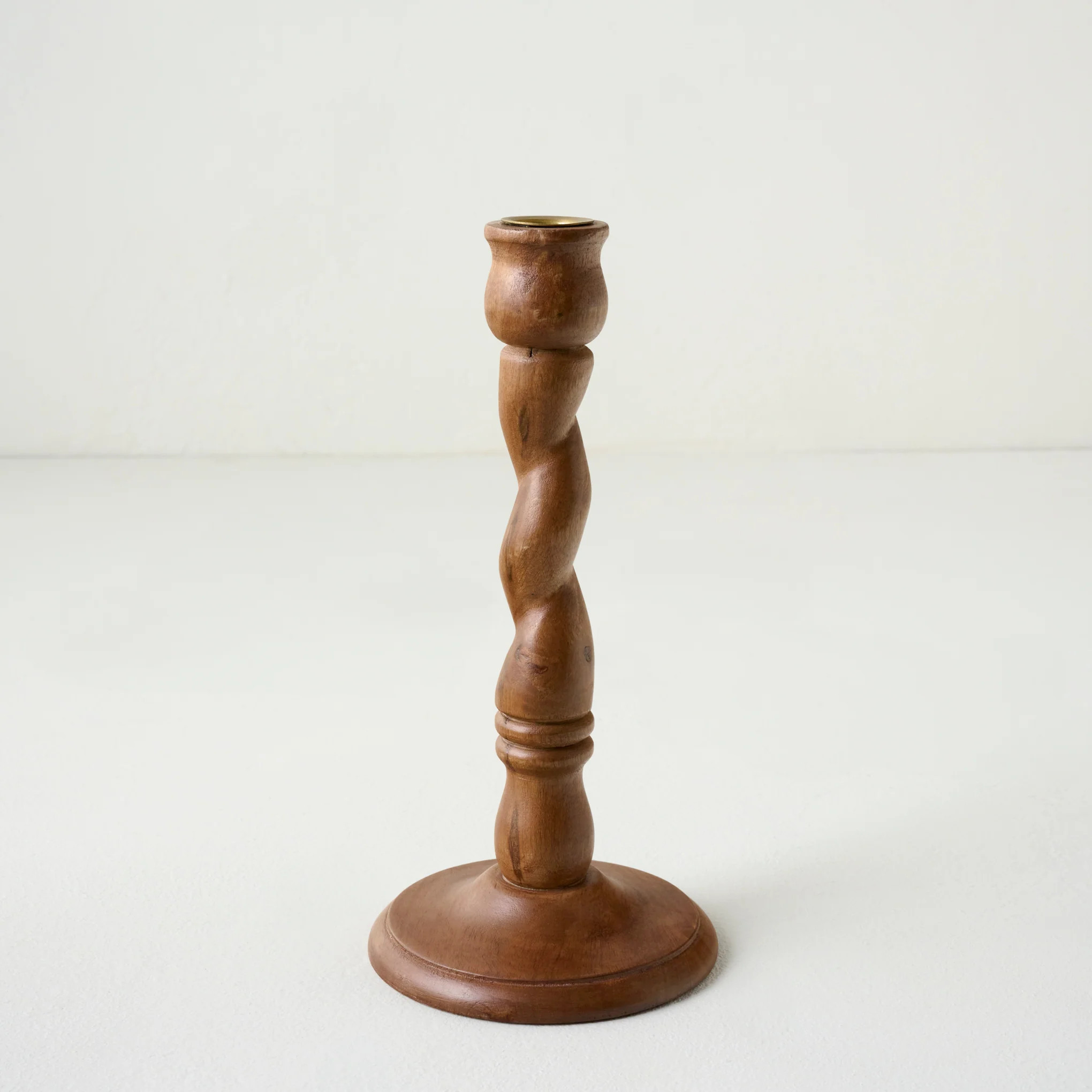 Wooden Barley Twist Taper Holder | Magnolia
