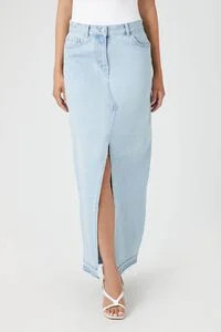 Denim Maxi Slit Skirt | Forever 21 (US)