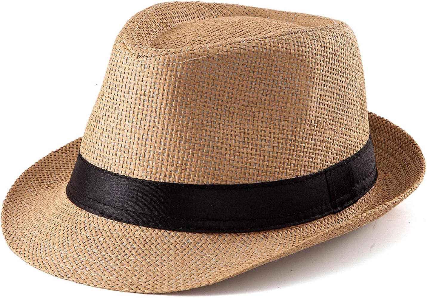 Straw Fedora Hat Mens Fedora Hats for Men Trilby Hat Sun Hat Panama Hat Wool | Amazon (US)
