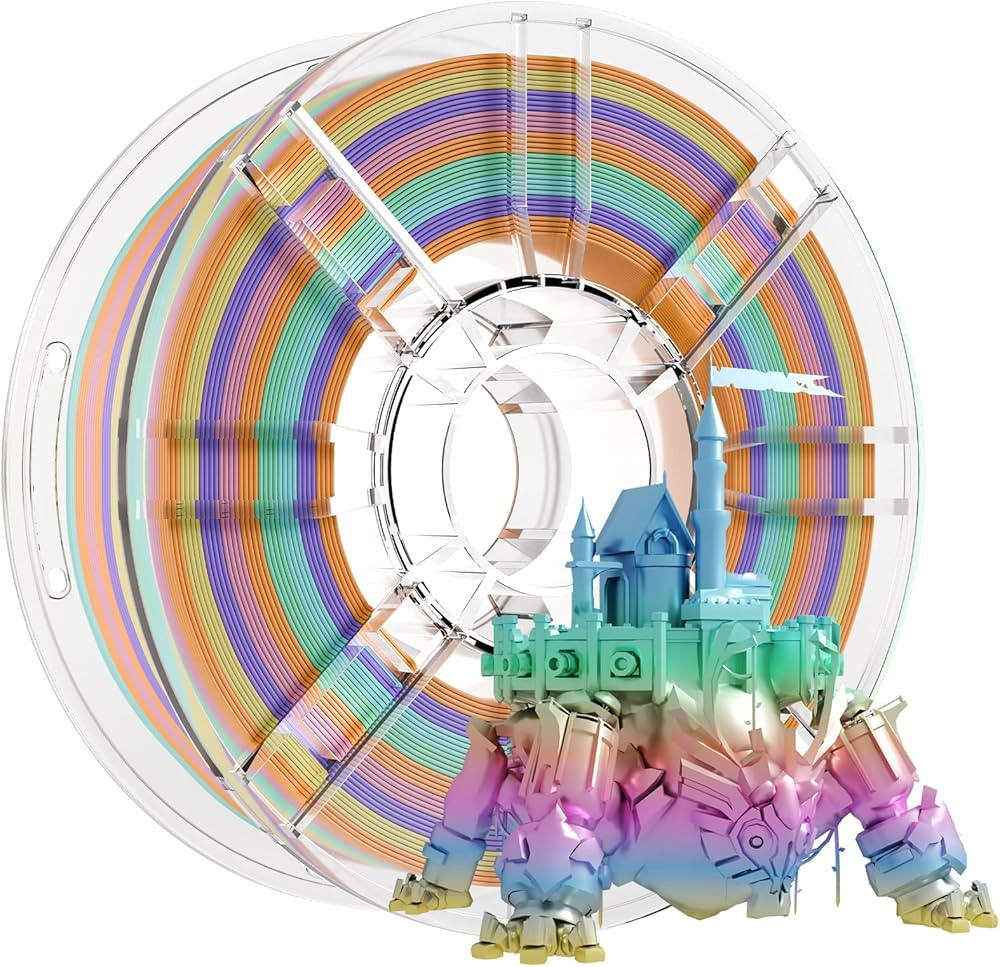 3D Rainbow PLA Filament 1.75mm, Rainbow PLA 3D Printer Filament Multicolor Color Changing Rainbow... | Amazon (US)