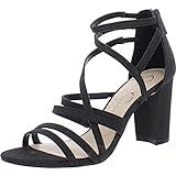 Jessica Simpson Women's Stassey Strappy Block Heel Sandal Heeled, Black, 8 | Amazon (US)